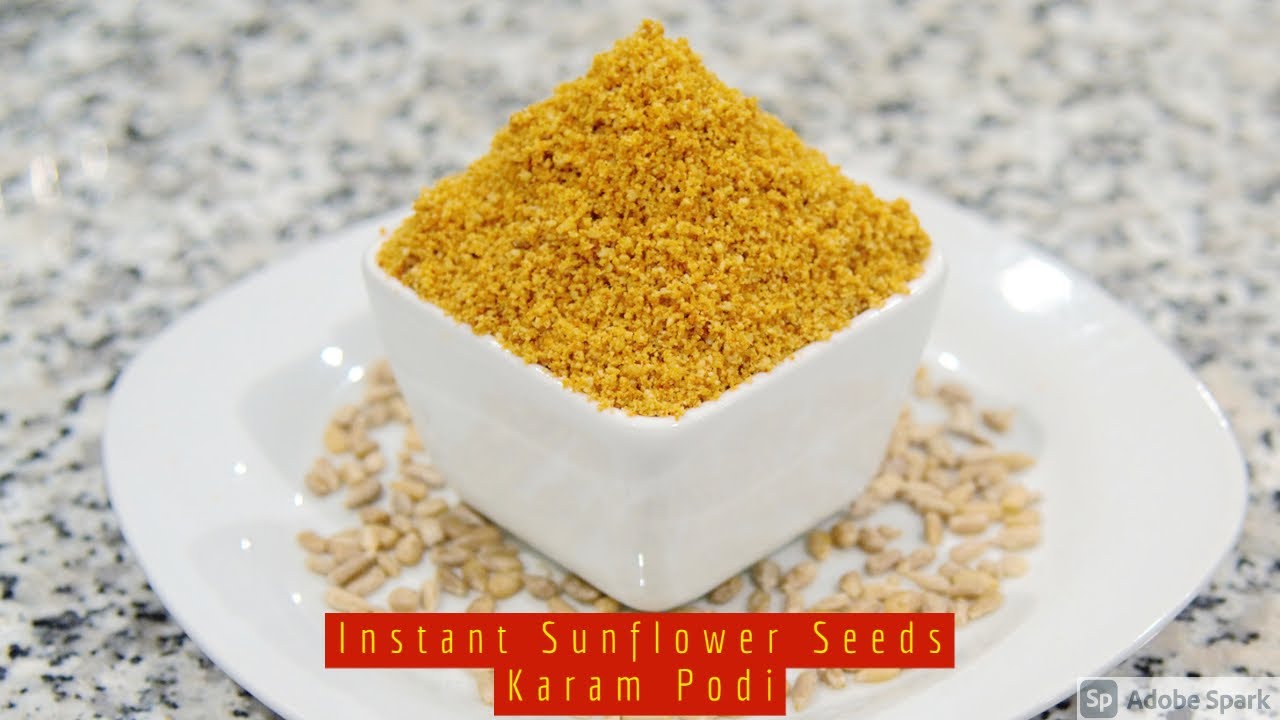 Instant Quick Sunflower Seed Karam Podi Spicy Sunflower Flower Seeds