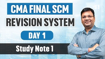 CMA Final SCM Revision System | Day 1 | CA Satish Jalan | SJC Institute