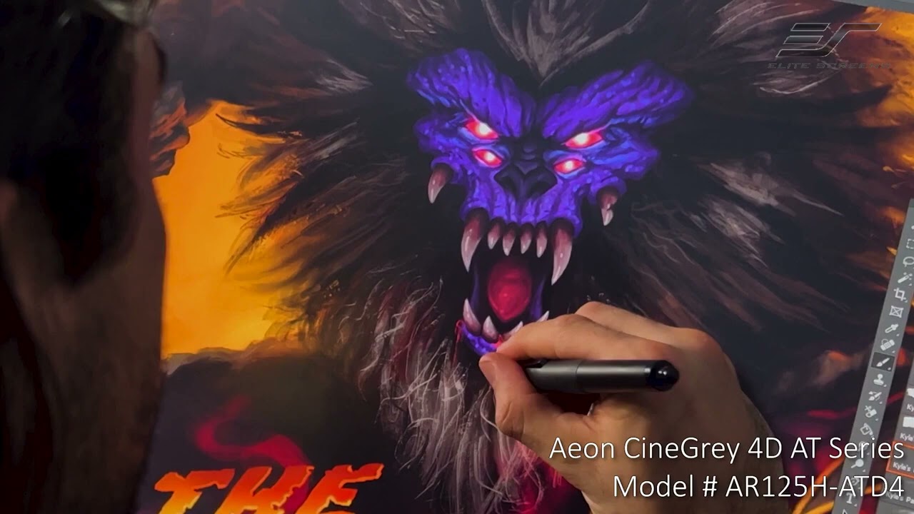 ✅ Elite Screens Aeon CineyGrey 4D AT Acoustic Transparent Ceiling Ambient Light Rejecting Screen