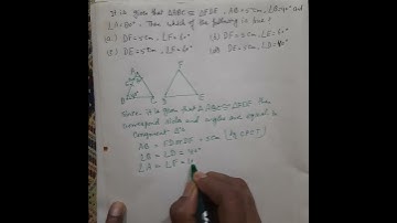 It is given that ∆ABC ≅ ∆FDE, AB=5cm, ∠B=40⁰ and ∠A=80⁰, Then which is true? #math9 #class9maths