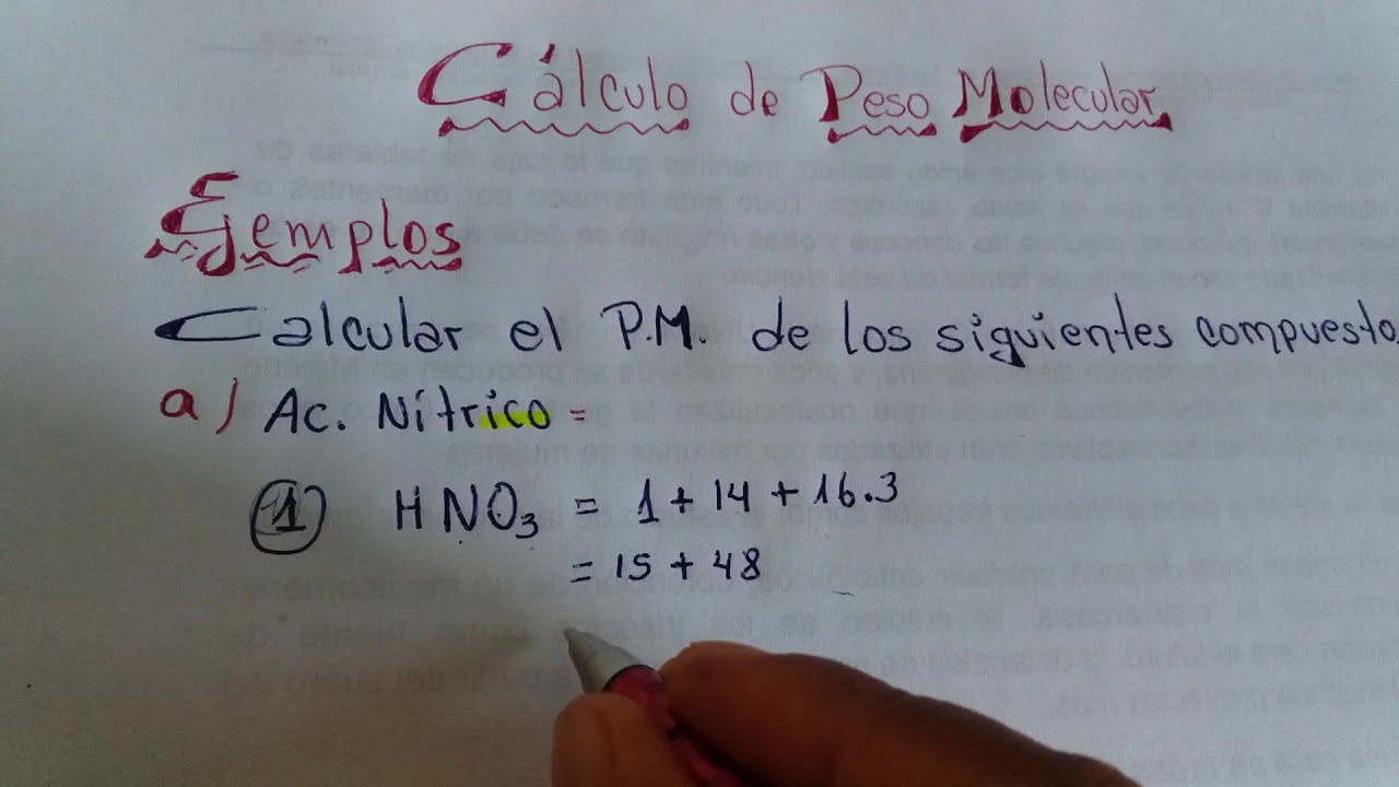 Calculo De Peso Molecular YouTube