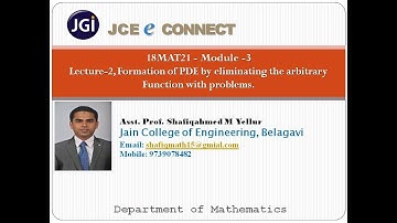 Module-3, L(2) Formation of PDE by eliminating the arbitrary Function, by Prof. Shafiqahmed.
