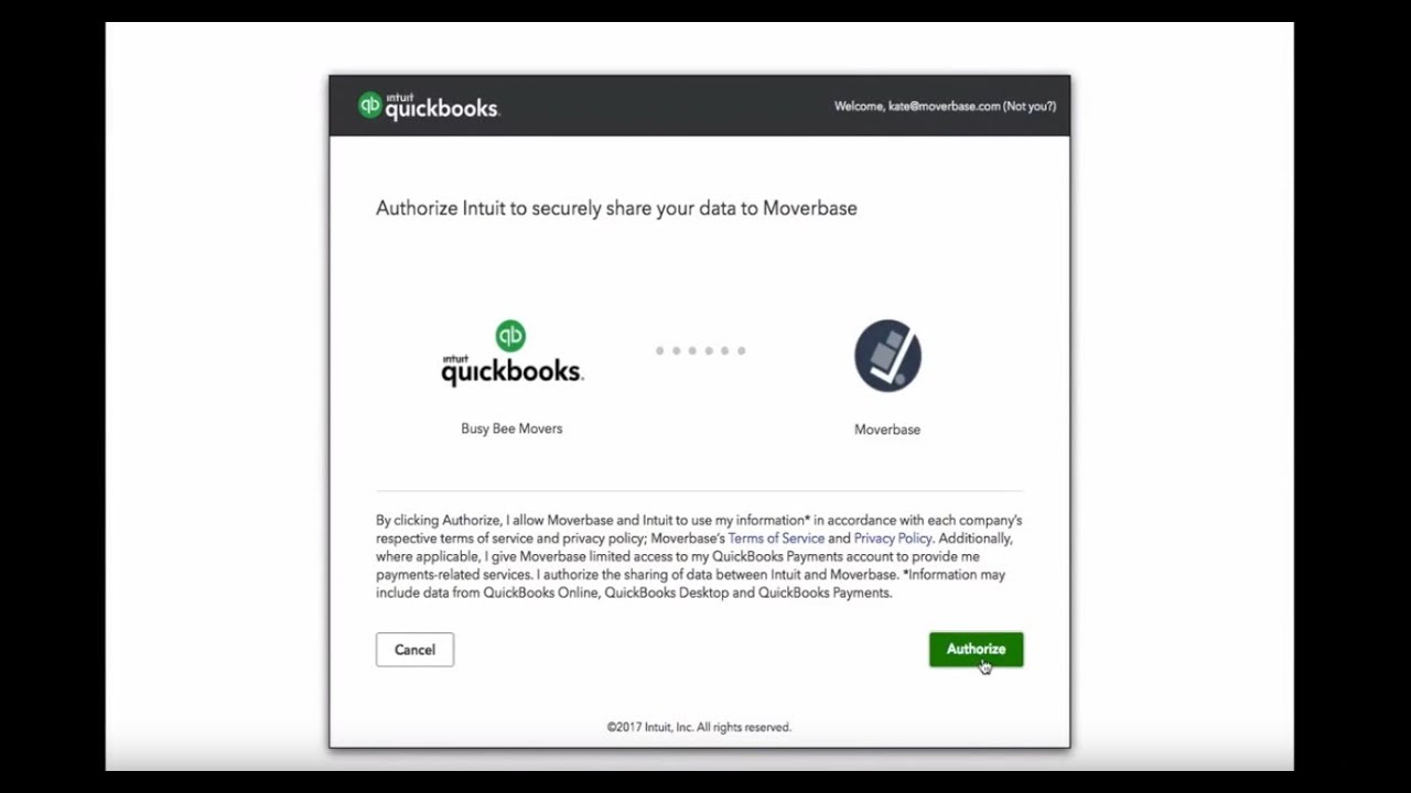 Connect Moverbase With Quickbooks Online Intuit