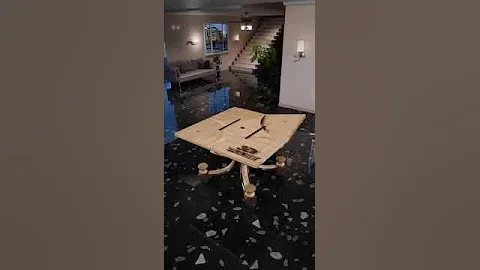 😱Multifunctional solid wood folding table and chair #interiordesign #home #classicwood