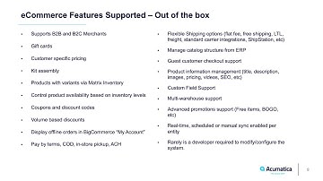 Acumatica Cloud ERP Commerce Edition Overview