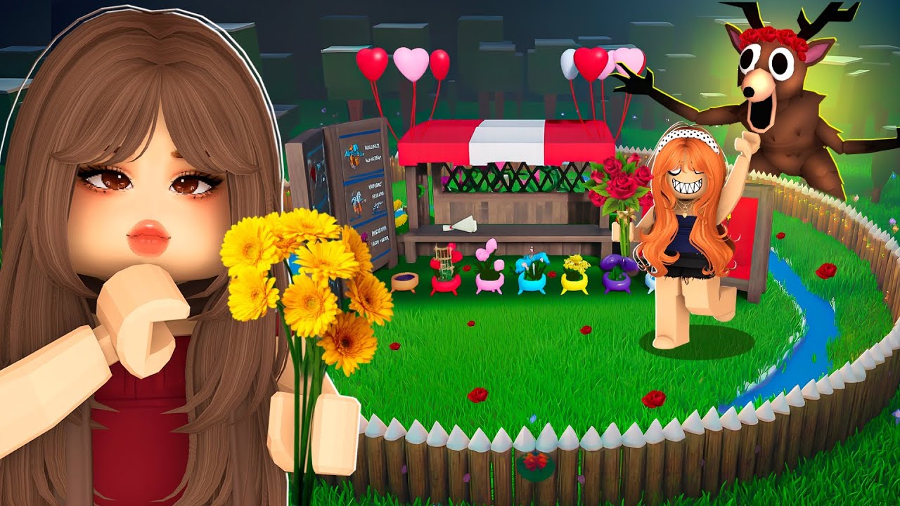 Building a FLOWER SHOP With the NEW Valentines Update In 99 NIGHTS IN THE FOREST (Roblox)