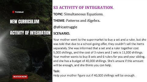 S3 Activity Of Integration solution topic 10 ........@africastruggle