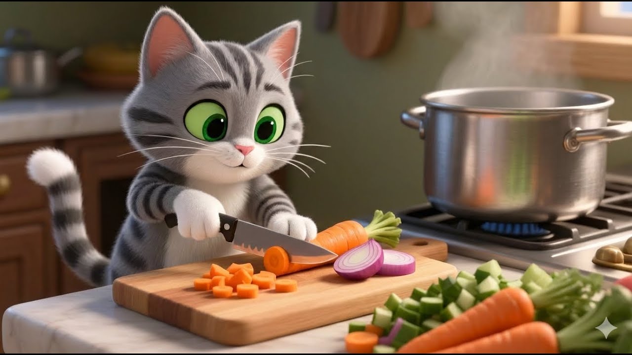 Morning Market Mayhem - Chubby Cat's Street Food Stand! 🐱🍜 | Cozy Cat Family | Part 2