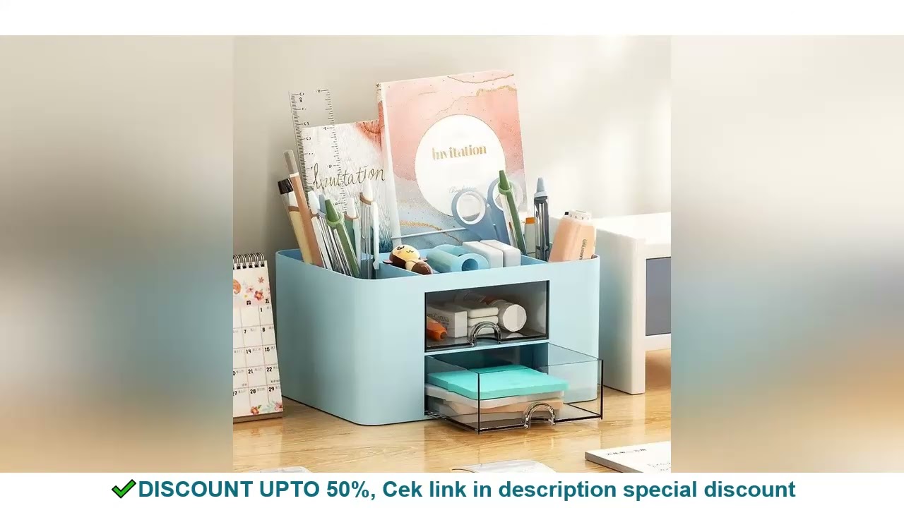 Creative Transparent Drawer Storage Box Desktop Cosmetics Organizer Student Pen Holder School Office