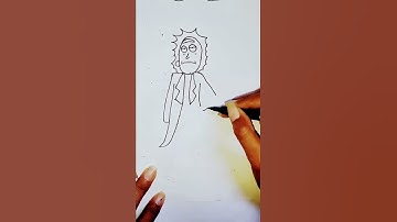 How to draw Rick Sanchez / step by step / Rick and Morty / Easy drawing / cartoon character #short