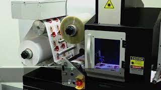 Inline label system digital label printer and cutter any JET