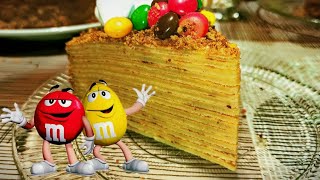 🎂Блинный «МЕДОВИК»🍯🐝 с M&M’s и Маршмэллоу на Детский Праздник!!! #медовик#медовиксосгущенкой