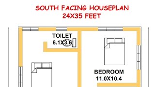 24x35 FEET SOUTH FACING HOUSEPLAN | 2BHK, STAIR, DINING.. | @ArchitecDaily | V N- 147 🏠❤️