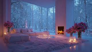 🔥🎼 Warm Cozy Piano Lounge | Soft Piano &amp; Fireplace Crackle Sounds | Study Relax Focus
