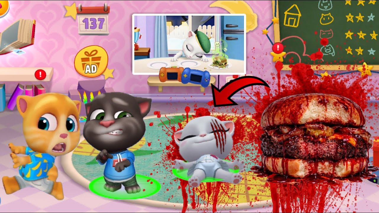 ANGELA KERACUNAN MAKAN BURGER BERDARAH!!! - MY TALKING TOM FRIENDS