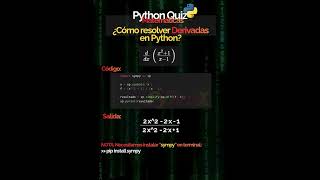 ¿Cómo Resolver Derivadas en Python? #python #coding #tutorial #programming