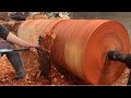 Amazing woodturning creative  giant wood lathe working