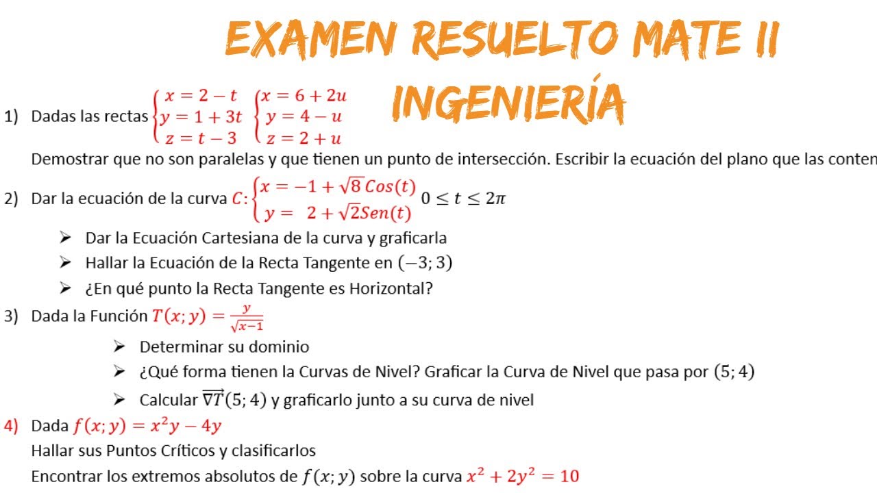 EXAMEN RESEULTO MATE II INGENIERÍA