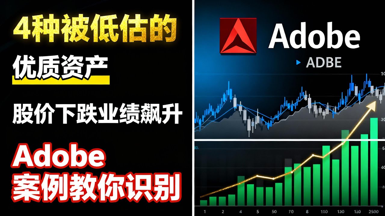 股价下跌业绩飙升：Adobe案例教你掌握4大被低估优质资产识别标准#Adobe#ADBE#投资#股票#估值#分析 #财报#美股#价值#机会#价值投资#彼得林奇#被低估资产#市场情绪#财务数据#护城河理论-