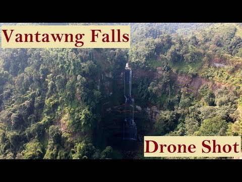 Best Waterfall in Mizoram Vantawng Waterfall Drone Shot