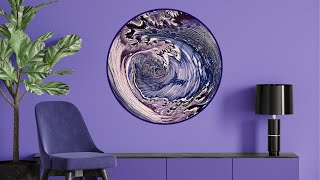 #193 Watch the Magic With This Incredible Fluid Acrylic Cloud Pour on a 20” Round Canvas