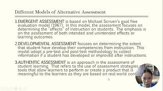 DPE 104 - Basic Concepts, Theories and Principles in Assessing learning in Alternative Methods