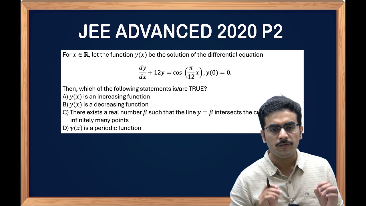 Differential Equation JEE ADVANCED PYQ 2020 Paper 2
