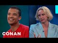 How Jacob Anderson & Gwendoline Christie Deal With Spoilers  - CONAN on TBS