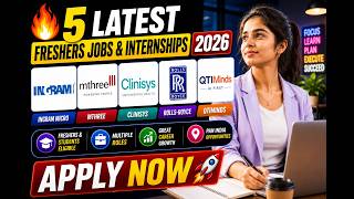 🔥5 Latest Freshers Job & Internship 2026|Ingram, mthree,Clinisys, Rolls-Royce & QTI Hiring|Apply Now