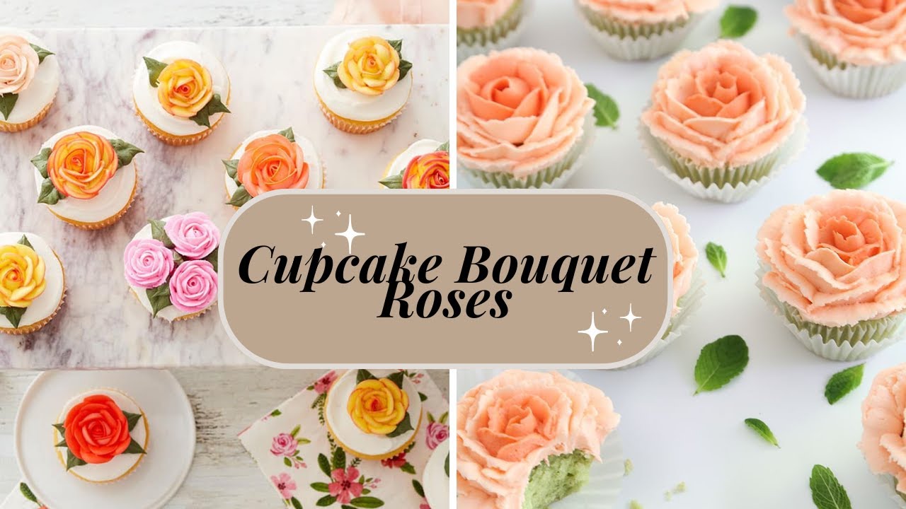 learn how to make beautiful and easy Roses on cupcake