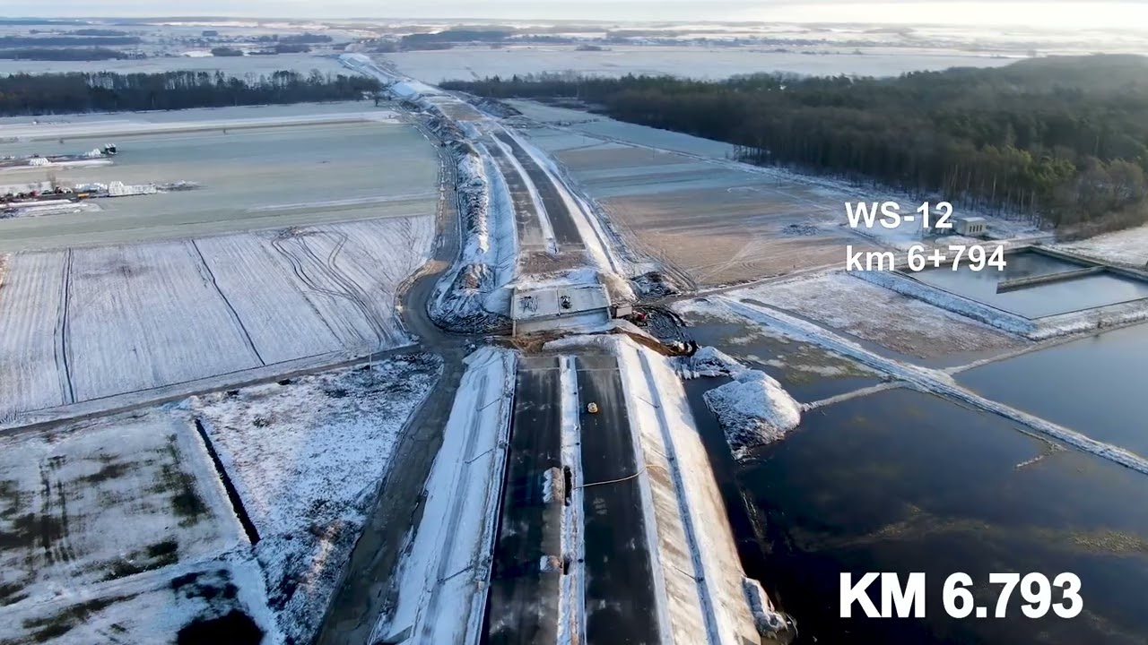 S61 Łomża – Kolno - film z powietrza - Styczeń 2024