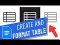How to Create &amp; Format tables in Google Docs