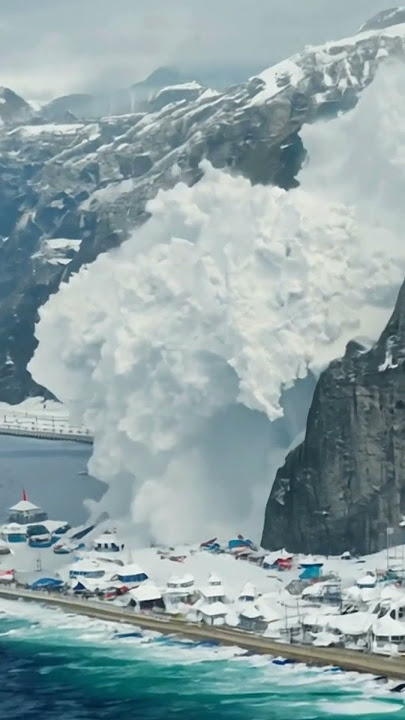 What's happening? Is it an avalanche? #avalanche #Footage #harbor