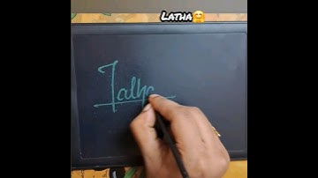 Latha 🤩Name design sign ✍️ #Shorts #viral #cursive #calligraphy #sign #latha #l #signaturestyle #art
