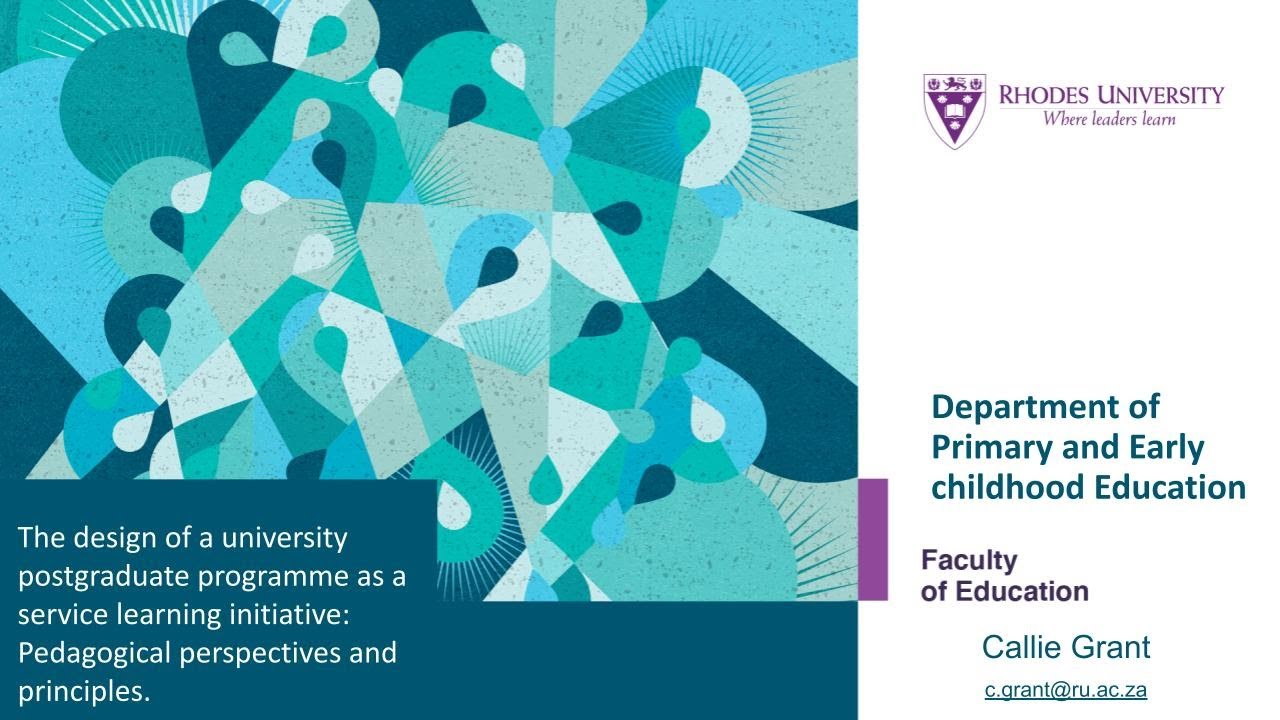 The Design of a University Postgraduate Programme as a Service Learning ...