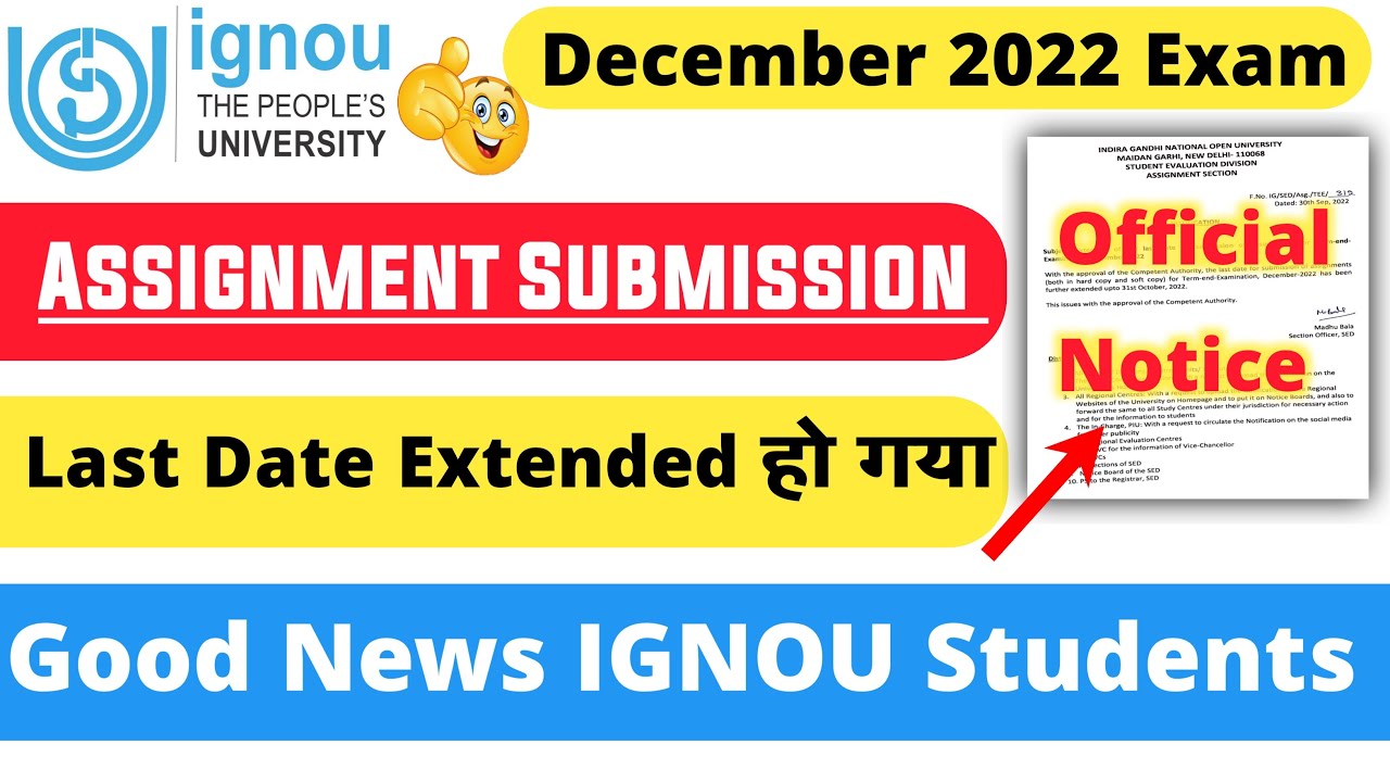 ignou assignment submit last date 2022