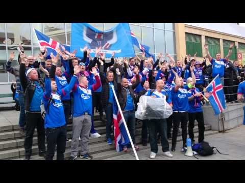 Icelandic fans before the game in Pilsen