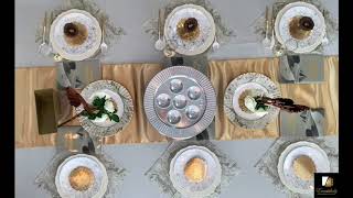 Passover Table Design golden desert made by Eventshely. This table decoration sent to you in a box