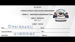 GRADE 9 MATHEMATICS | END OF TERM 2 EXAMS 2026