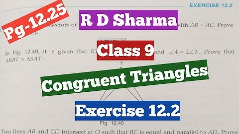 R D Sharma class 9 Ex- 12.2 chapter-12(Congruent Triangles)