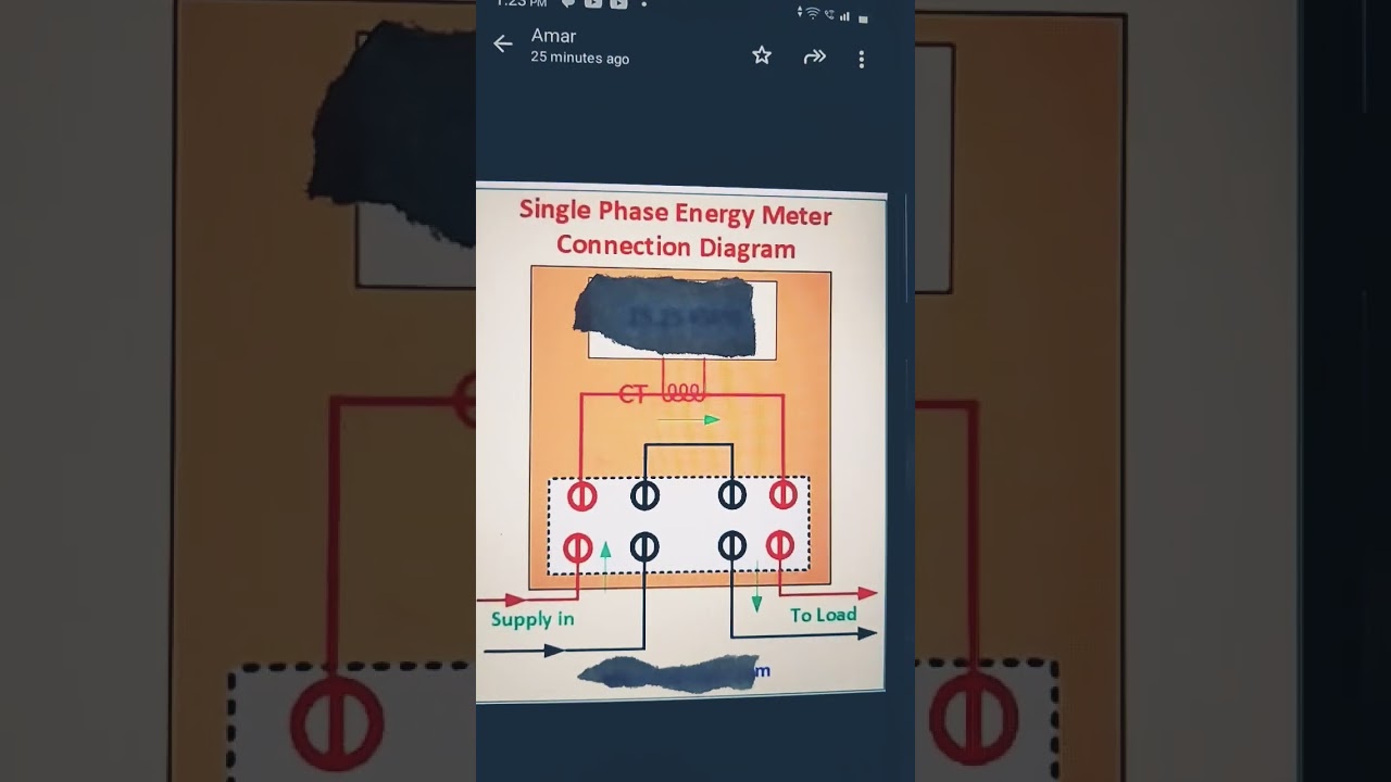 SINGLE PHASE ENERGY METER CONNECTION. सिंगल फेज मीटर कनेक्शन