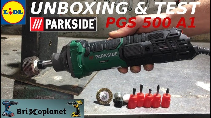 500 W, PGS Parkside A1 YouTube mit min-¹ - Geradschleifer 4500–30000 500 Drehzahl: