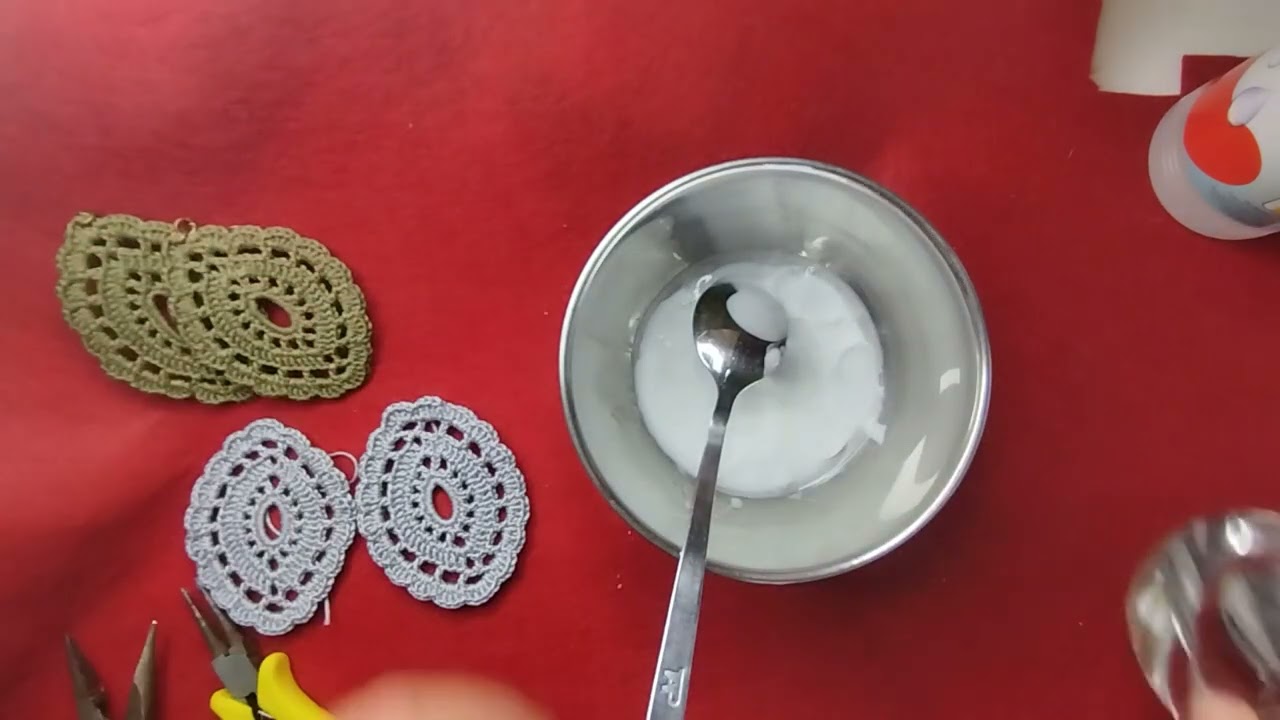 Tutorial como endurecer brincos em crochet