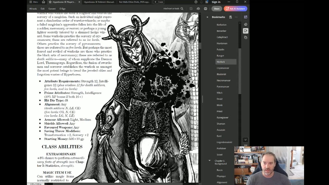 Hyperborea RPG - Unedited rambling discussion of some classes & combat rules