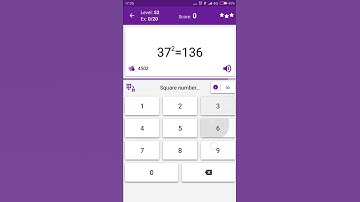 Math Tricks - Training mode - square numbers between 30 and 39 - level 052 (Number Keyboard)
