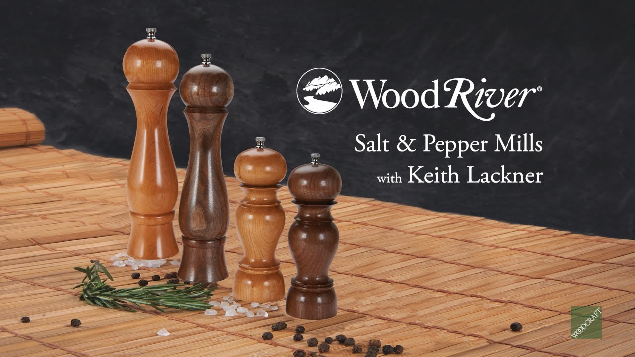 WoodRiver - Ceramic Hand Crank Salt or Pepper Mill Grinder