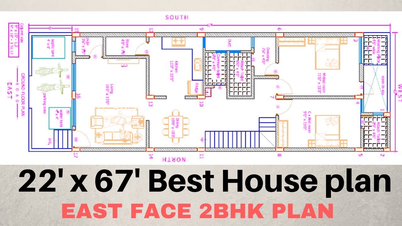 22 X 67 House Plan 2 Bhk Explain In Hindi Youtube