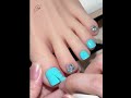 Turquoise &amp; Glitter Magnetic Cat Eye Toe Nails | Must-Try Glam Nail Art