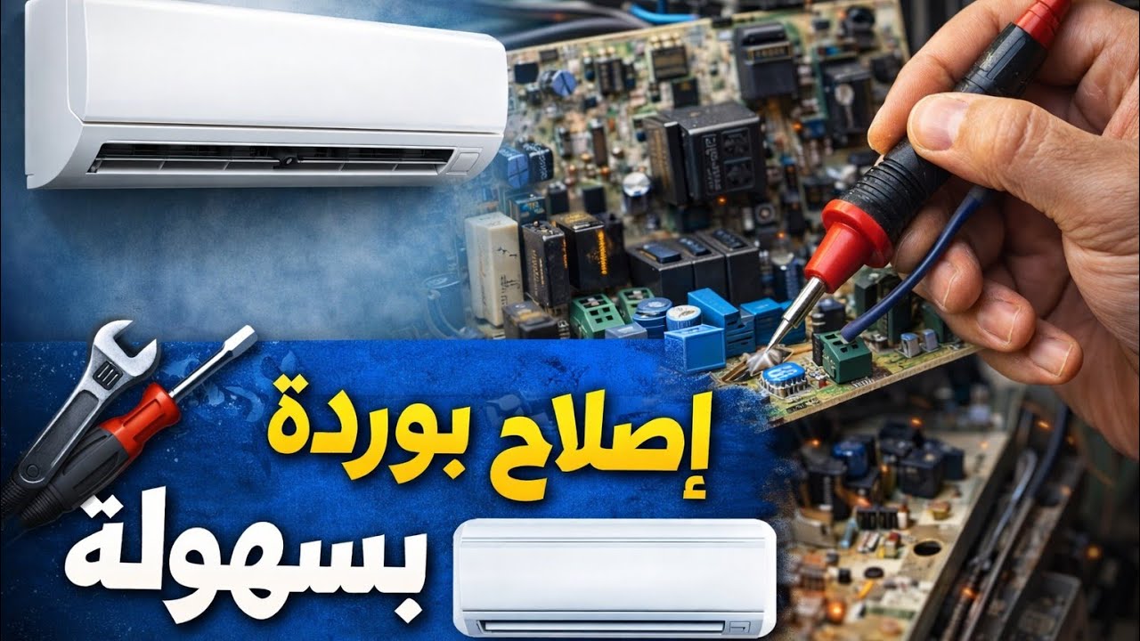 طريقة اصلاح عطل خبيث فى بوردة التكييف (الكارتة). وتغير العنصر التالف المسبب للعطل وتشغيلها مرة اخرى.