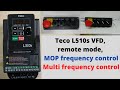 Teco L510s VFD, remote mode, MOP frequency control, multi frequency control. (English)